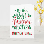 Beste Mutter je frohe Weihnachts-Typografie Karte (Gelbe Blume)