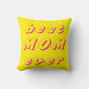 Beste Mutter je gelb pink minimal Kissen