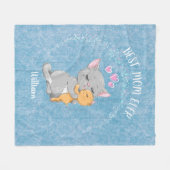 Beste Mutter je Geschenk, Katze Mom und niedliches Fleecedecke (Vorderseite (Horizontal))