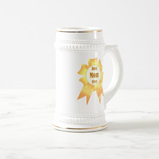 Beste Mutter je Golden Sieger Band Bierglas (VorderseiteRechts)
