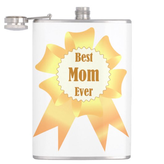 Beste Mutter je Golden Sieger Band Flachmann (Geöffnet)