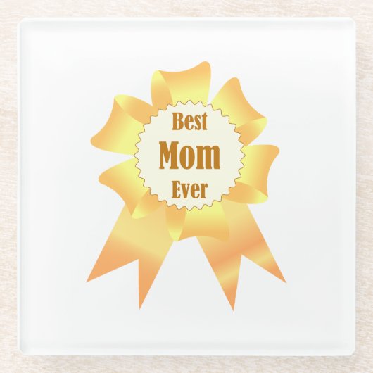 Beste Mutter je Golden Sieger Band Glasuntersetzer (Vorderseite)