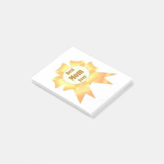 Beste Mutter je Golden Sieger Band Post-it Klebezettel (angewinkelt)