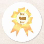 Beste Mutter je Golden Sieger Band Runder Pappuntersetzer (Vorderseite)