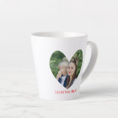 Beste Mutter je Herz Foto - Personalisiertes Gesch Milchtasse (Rechte Ecke)
