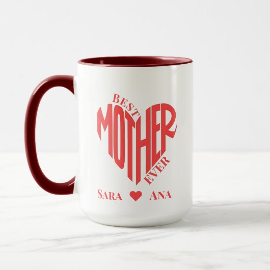 Beste Mutter je Herz Foto - Personalisiertes Gesch Tasse (Links)