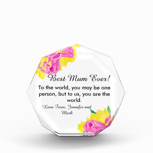 Beste Mutter je! Kleiner Achteckiger Fotoblock (Vorderseite)