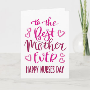 Beste Mutter je Krankenpflege Tag Typografie in Ro Karte