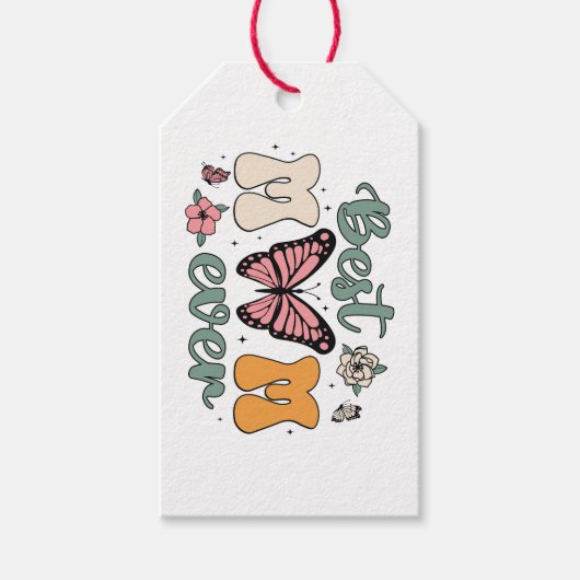 Beste Mutter je mit Schmetterling Geschenkanhänger (Vorderseite)