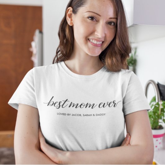 Beste Mutter je Modernes Drehbuch Personalisiert T-Shirt