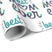 Beste Mutter je modernes Typografie-Design Geschenkpapier (Rolleneckpunkt)