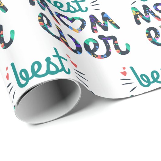 Beste Mutter je modernes Typografie-Design Geschenkpapier (Rolleneckpunkt)