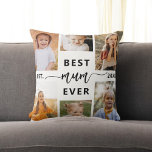 Beste Mutter je - Muttertagsfoto-Collage Kissen<br><div class="desc">Feiern Sie Ihre Mutter mit dem "Besten Mama-Ever" Mother's Day Foto Collage Throw Kissen. Dieses personalisierte Kissen besticht durch eine wunderschön arrangierte Collage aus gepflegten Fotos, in der besondere Momente und Erinnerungen eingefangen werden. Die herzliche Nachricht "Best Mum Ever" fügt eine liebevolle Touch hinzu. Aus hochwertigem, weichem und langlebigem Material,...</div>