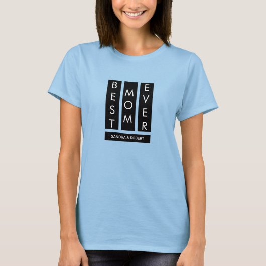 Beste Mutter je nach Kindernamen T-Shirt (Vorderseite)