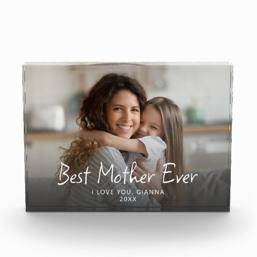 Beste Mutter je Niedlich modern Fotoblock (Vorderseite)