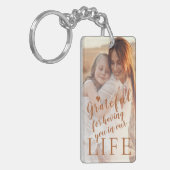 Beste Mutter je personalisiert 2 Fotos und Text Schlüsselanhänger (Vorderseite links)