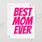 Beste Mutter je personalisierten Text heiß rosa Postkarte (Vorne/Hinten)