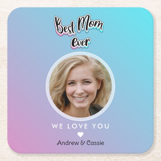 Beste Mutter je Rechteckiger Pappuntersetzer (Vorderseite)