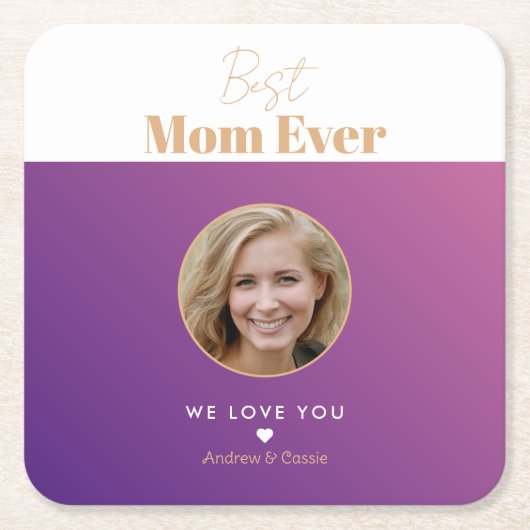 Beste Mutter je Rechteckiger Pappuntersetzer (Vorderseite)