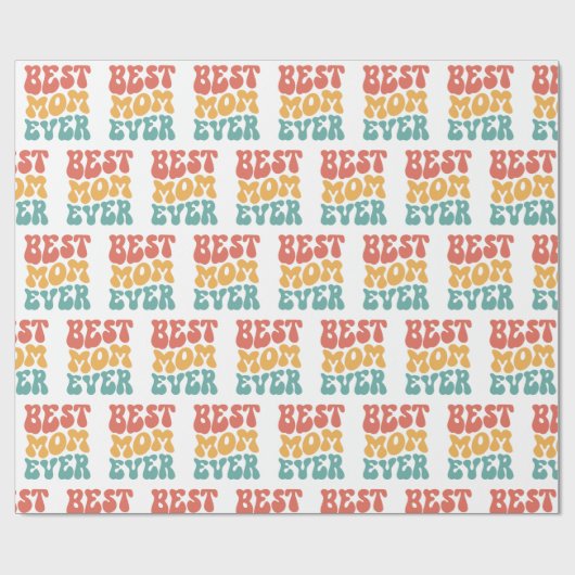 Beste Mutter je Retro-Typografie-Design Geschenkpapier (Flach)