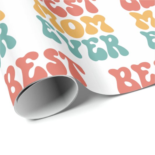 Beste Mutter je Retro-Typografie-Design Geschenkpapier (Rolleneckpunkt)