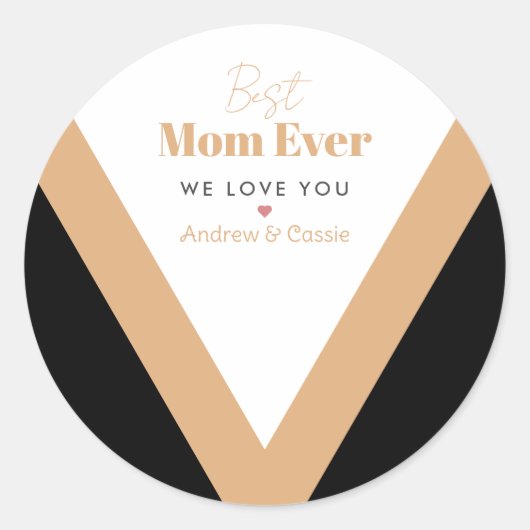 Beste Mutter je Runder Aufkleber (Vorderseite)