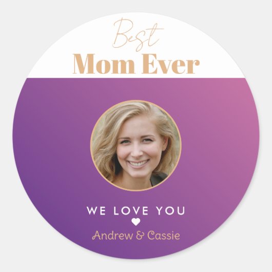 Beste Mutter je Runder Aufkleber (Vorderseite)
