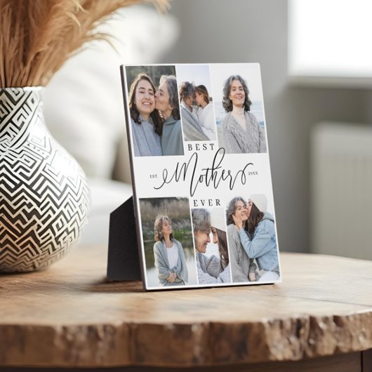 Beste Mutter je Script 6 Foto Collage Keepake Fotoplatte