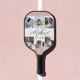 Beste Mutter je Script Muttertag Foto Collage Pickleball Schläger