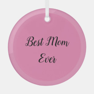 Beste Mutter je Text pink Ornament Aus Glas