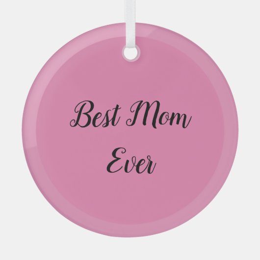 Beste Mutter je Text pink Ornament Aus Glas (Vorderseite)