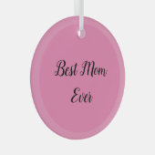 Beste Mutter je Text pink Ornament Aus Glas (Vorderseite Rechts)