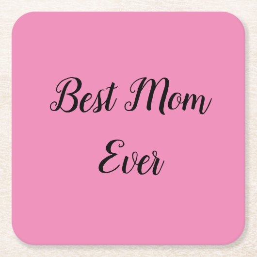 Beste Mutter je Text pink Rechteckiger Pappuntersetzer (Vorderseite)