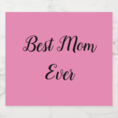 Beste Mutter je Text pink Schaumweinetikett (Einzelnes Label)
