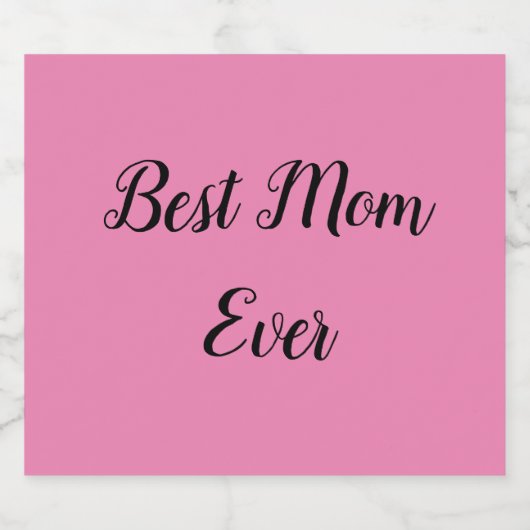 Beste Mutter je Text pink Schaumweinetikett (Einzelnes Label)