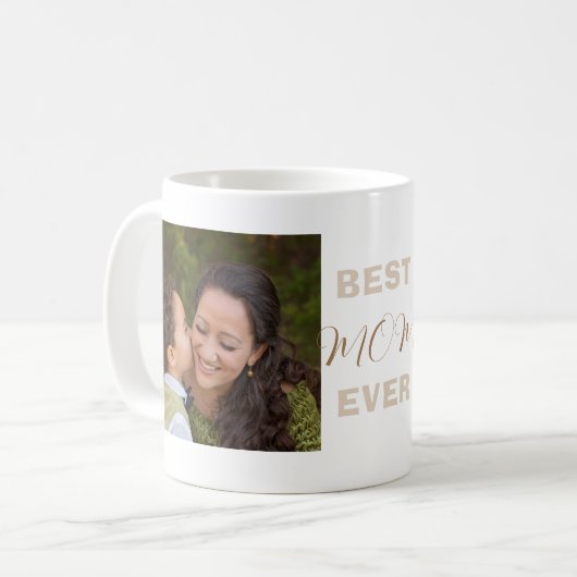 Beste Mutter je Vollständiges Foto Personalisiert Kaffeetasse (Vorderseite Links)