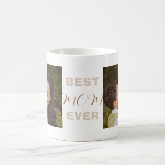 Beste Mutter je Vollständiges Foto Personalisiert Kaffeetasse (Mittel)
