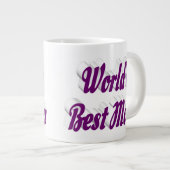 Beste Mutter lila halber Text Jumbo-Tasse (Vorderseite Rechts)