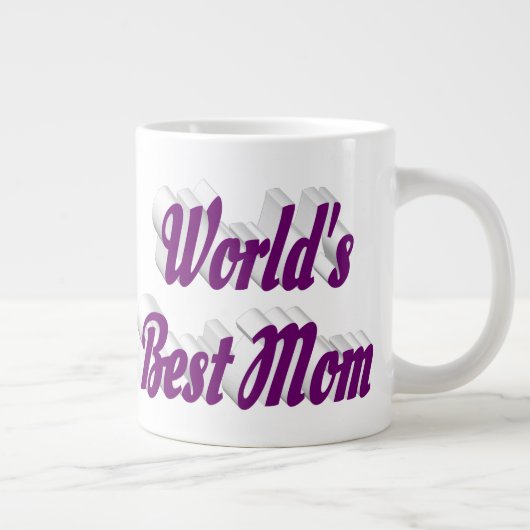 Beste Mutter lila halber Text Jumbo-Tasse (Rechts)