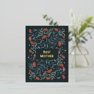 Beste Mutter Magischer vintage Garten Muttertag Folien Feiertagspostkarte