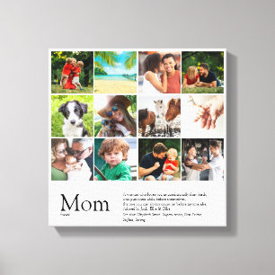 Beste Mutter, Mama Definition 12 Foto-Collage Leinwanddruck