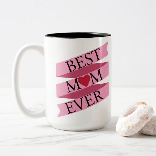 Beste Mutter (Mama) je Zweifarbige Tasse (Mit Donut)