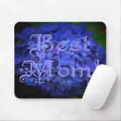 Beste Mutter mit blauem Blumenhintergrund Mousepad (Mit Mouse)