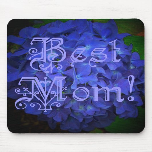 Beste Mutter mit blauem Blumenhintergrund Mousepad (Vorne)