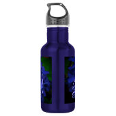 Beste Mutter mit blauem Blumenhintergrund Trinkflasche (Rückseite)