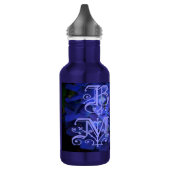 Beste Mutter mit blauem Blumenhintergrund Trinkflasche (Links)