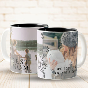 Beste Mutter Moderne Blätter 2 Benutzerdefinierte  Zweifarbige Tasse