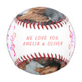 Beste Mutter Moderne Foliage 3 Benutzerdefinierte Baseball (Rückseite)