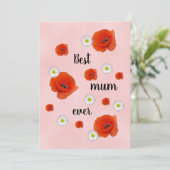 Beste Mutter - Muttertag Feiertagskarte (Stehend Vorderseite)