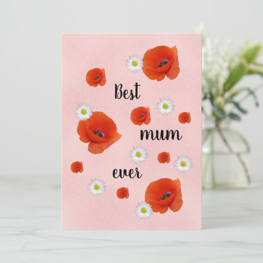 Beste Mutter - Muttertag Feiertagskarte (Stehend Vorderseite)